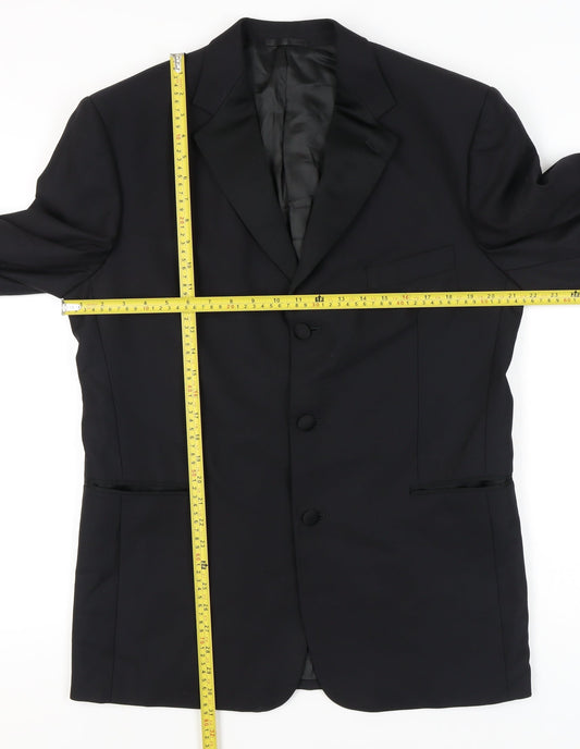 Jaeger Men's Black Wool 50R Suit Jacket Classic Formal Wear