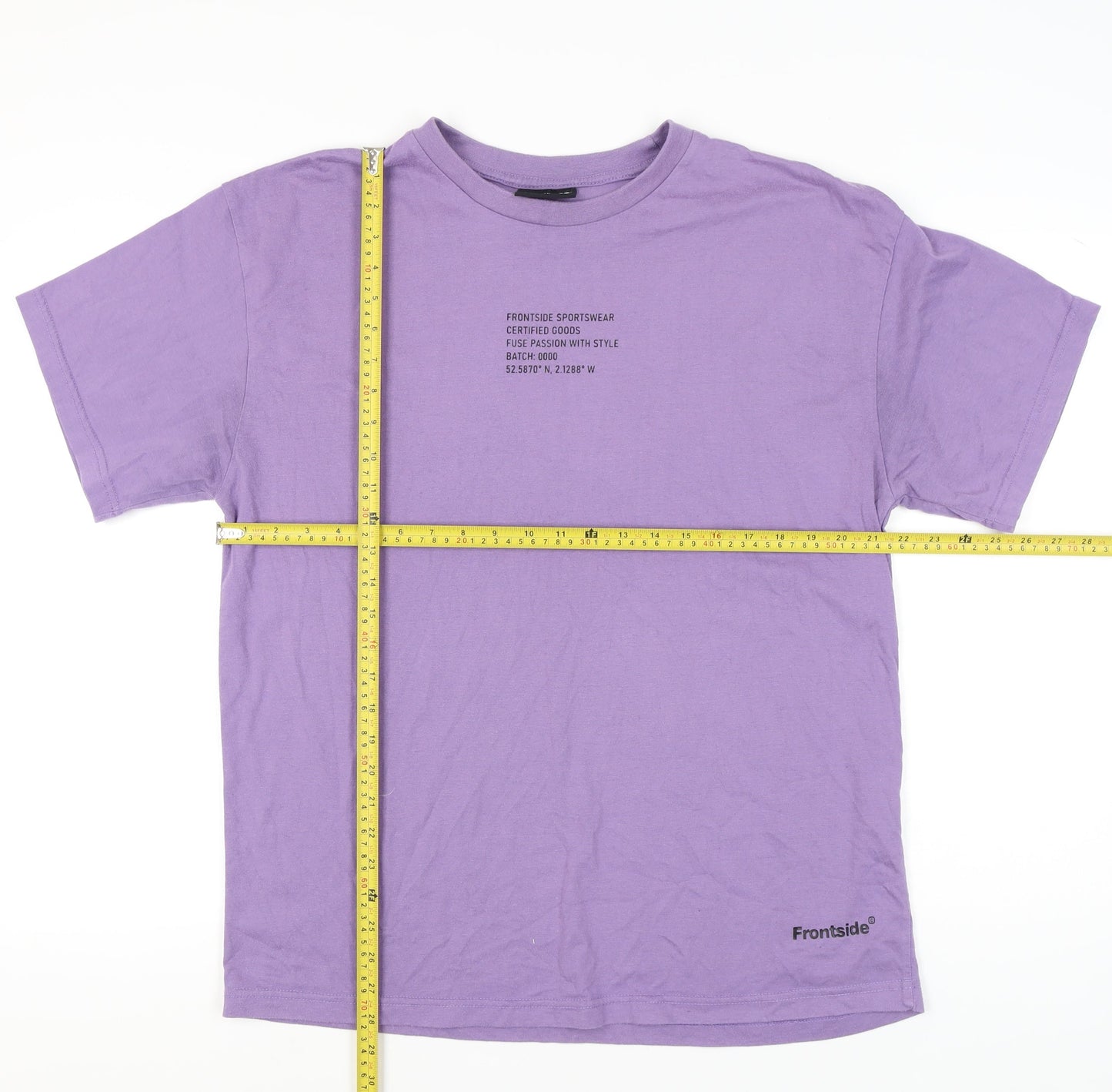 Frontside Men’s Purple XL Crew Neck Short Sleeve Cotton T-Shirt