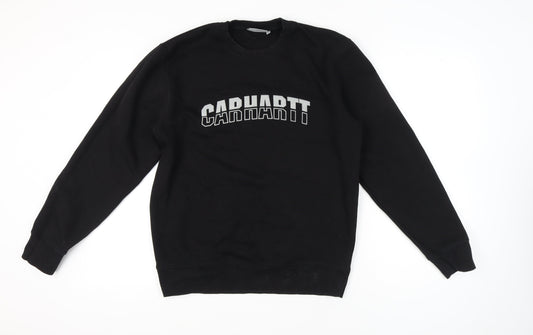 Carhartt Mens Black M Pullover Sweatshirt Crew Neck Logo