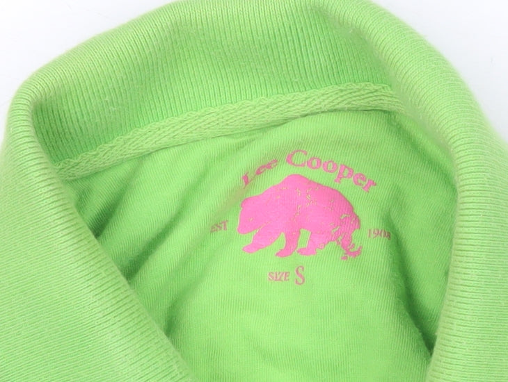 Lee Cooper Men’s Green Striped Polo Shirt Size S Cotton Casual