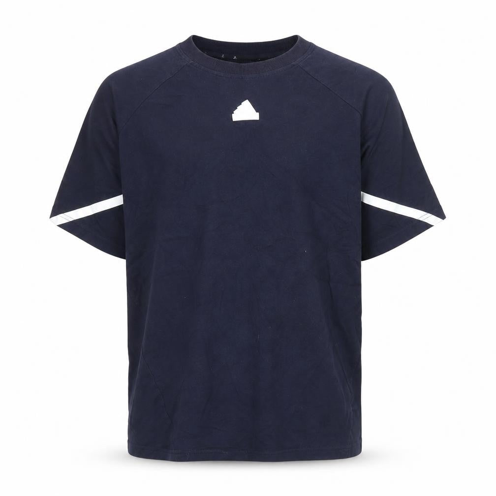 Front view of Adidas Men’s Blue M Short Sleeve Sports Cotton T-Shirt