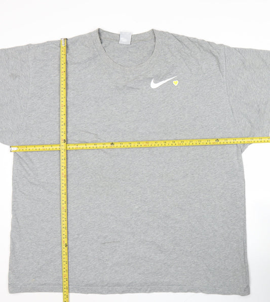 Nike Mens Grey 2XL Short Sleeve Crew Neck Cotton T-Shirt