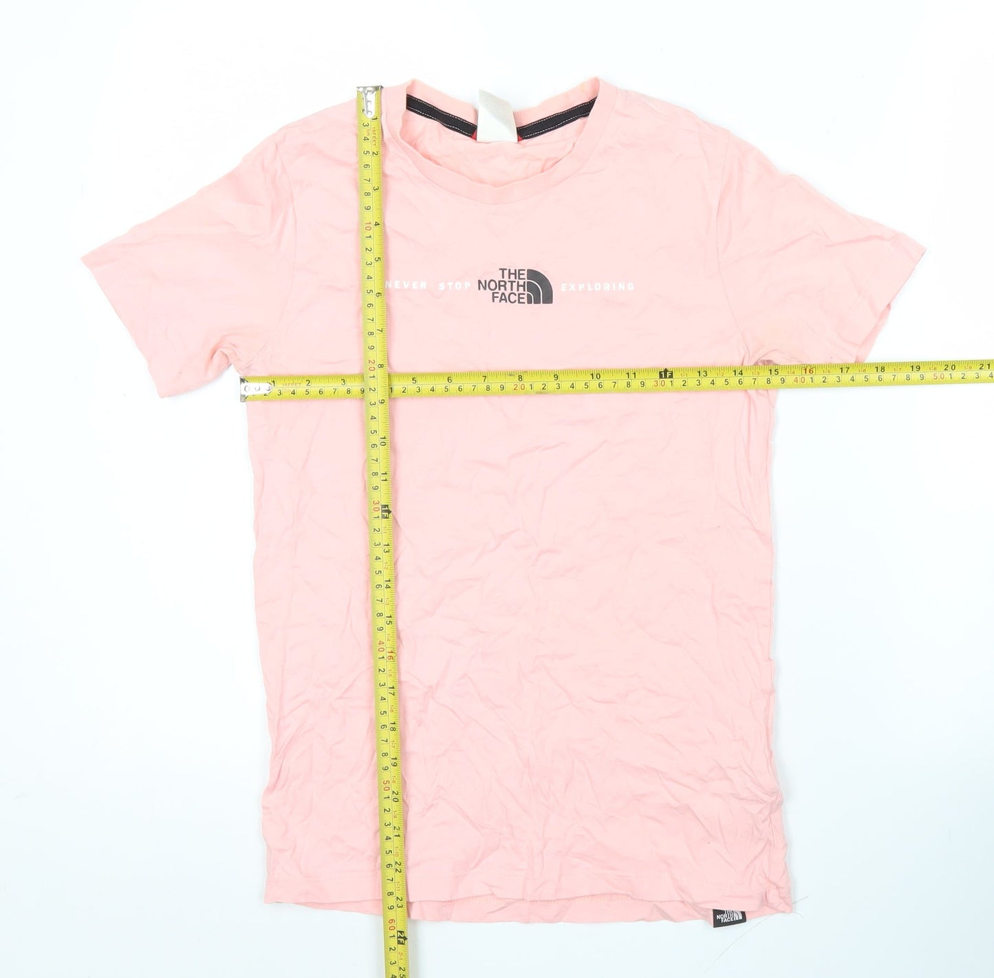 The North Face Girls Pink Logo T-Shirt L Short Sleeve Crew Neck Cotton
