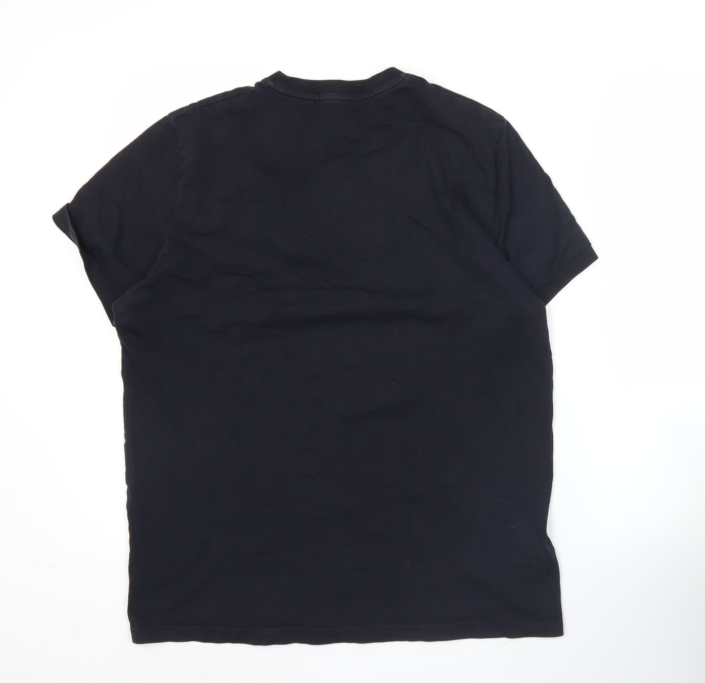 Fred Perry Mens Blue M Colourblock Logo Crew Neck T-Shirt