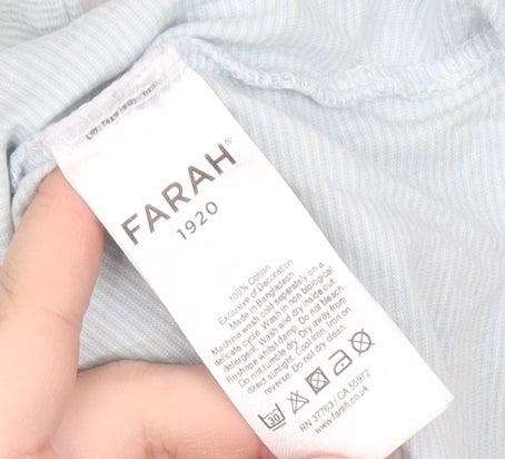 Farah Men’s Blue M Striped Cotton Crew Neck T-Shirt