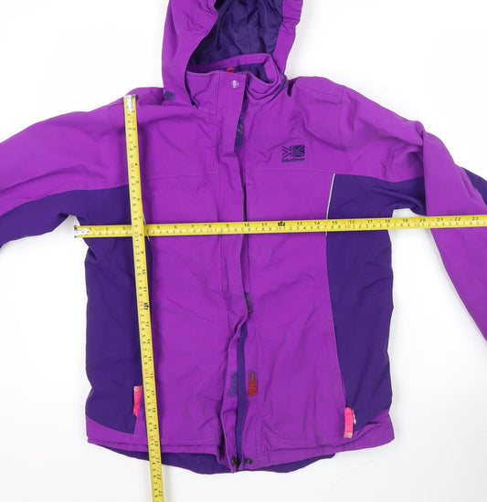 Karrimor Girls Purple Ski Jacket 13 Years 158cm Waterproof Hooded Winter Coat