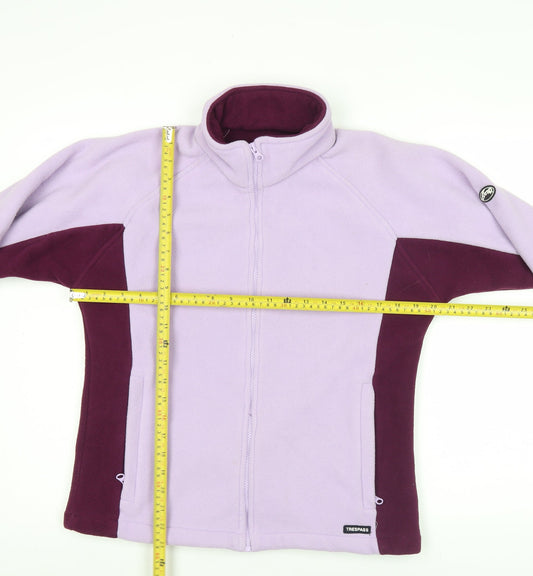 Trespass Womens Purple Fleece Jacket Size 12 Full Zip Lightweight