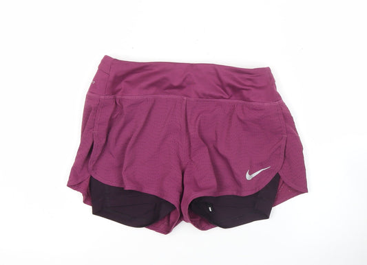 Nike Womens Purple XS Athletic Dri-Fit Running Training Shorts