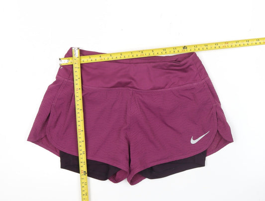 Nike Womens Purple XS Athletic Dri-Fit Running Training Shorts