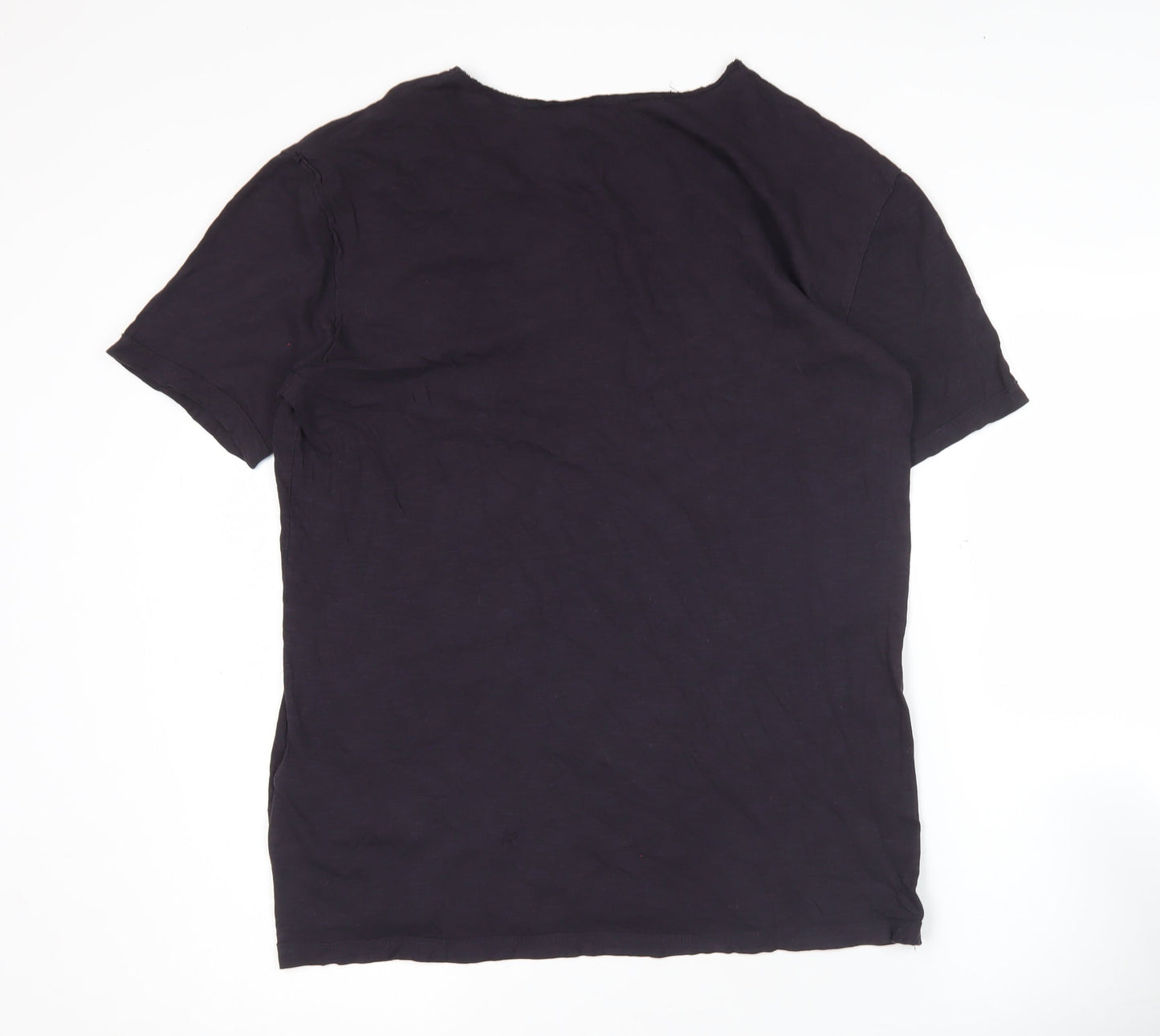 AllSaints Men's Black Cotton Slim Fit T-Shirt Size M Crew Neck