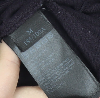 AllSaints Men's Black Cotton Slim Fit T-Shirt Size M Crew Neck