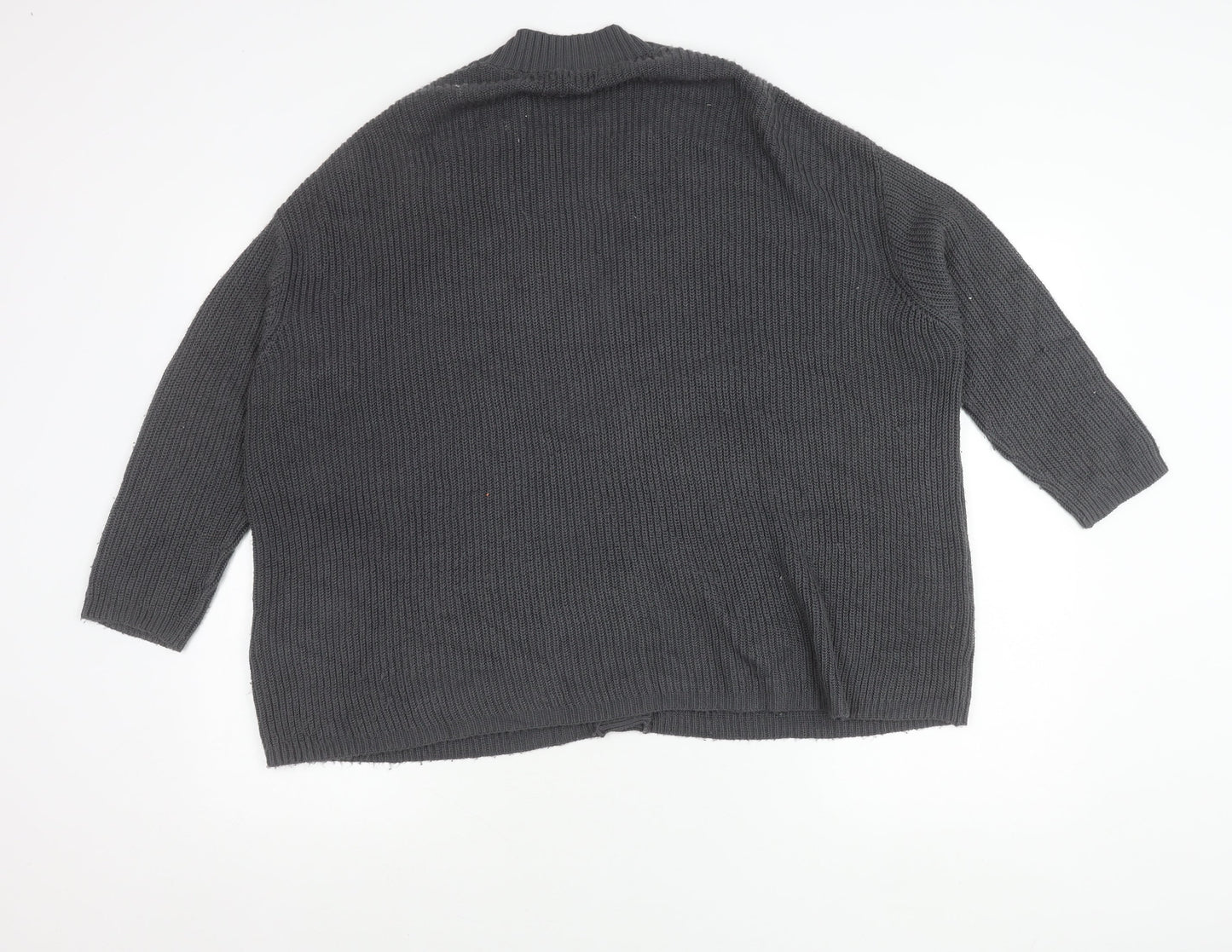 Pull&Bear Womens Grey XS Chunky Knit Cardigan V-Neck