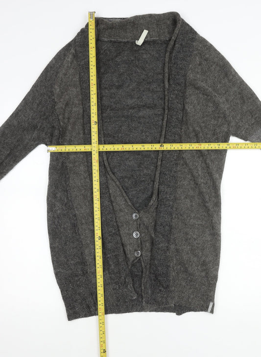 Firetrap Women’s Grey Alpaca Blend Cardigan Size M V-Neck