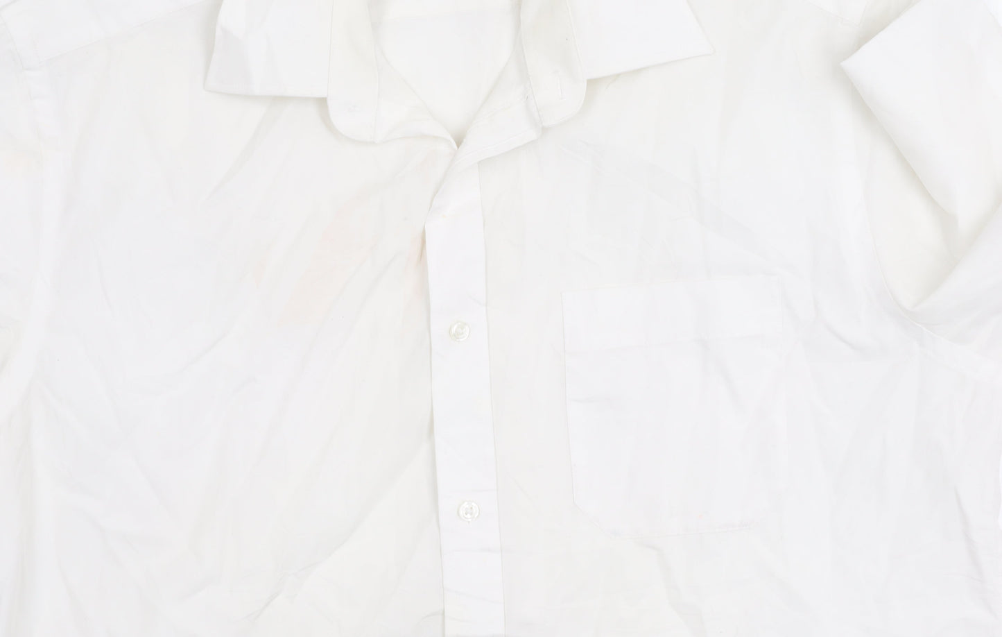 Thomas Nash Men’s White Short Sleeve Button-Up Shirt 15.5in 39.5cm