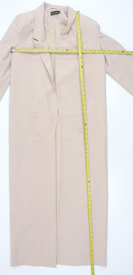 PrettyLittleThing Women’s Beige Long Trench Coat Size 10