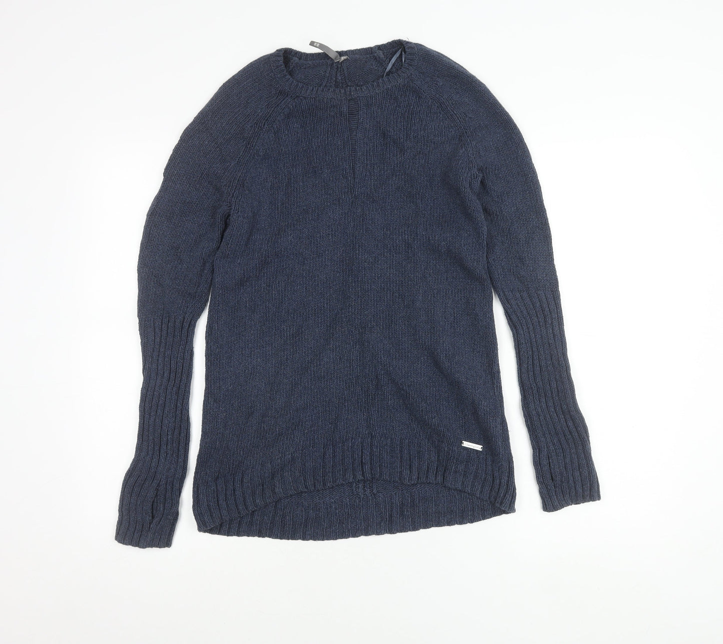 Sweaty Betty Women’s Blue XS Open-Knit Crew Neck Cotton Jumper