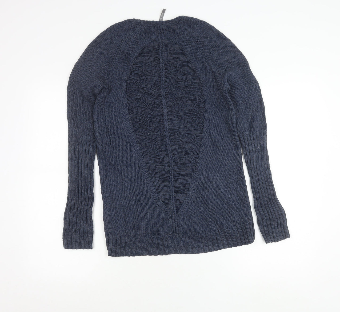 Sweaty Betty Women’s Blue XS Open-Knit Crew Neck Cotton Jumper