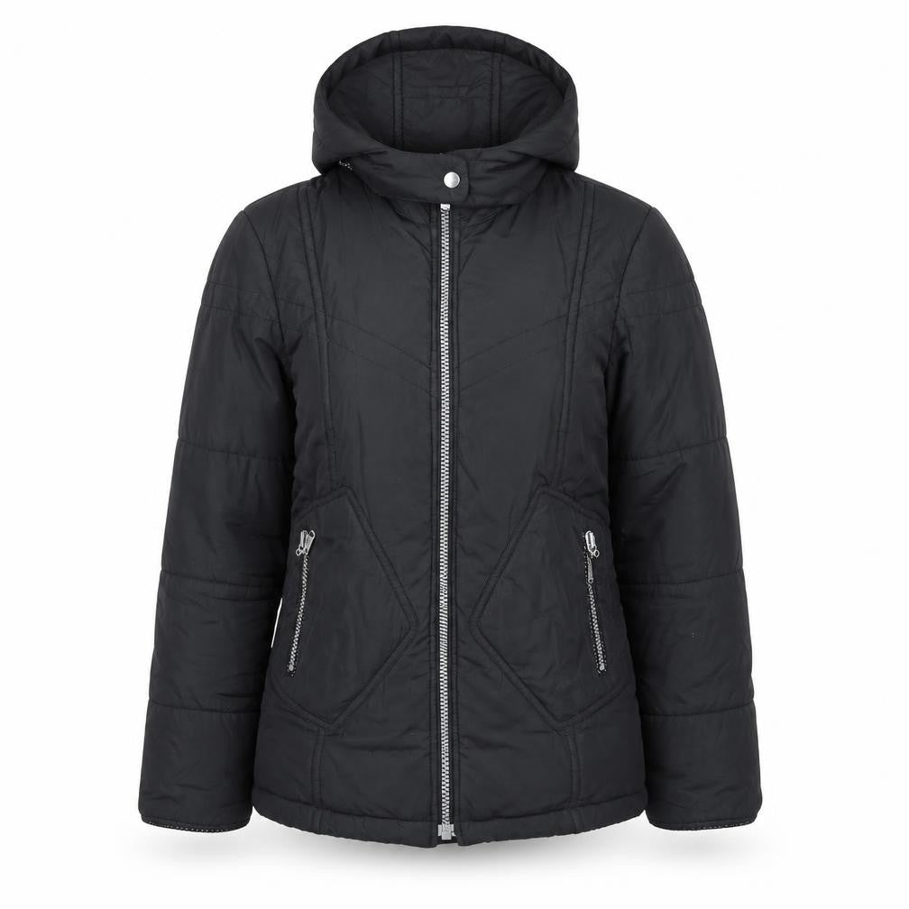 Mexx Womens Black Size 8 Mid-Length Hooded Puffer Jacket