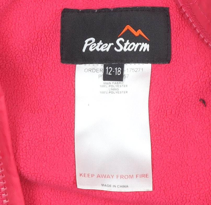 Peter Storm Unisex Baby Pink 12-18M Snowsuit Hooded Winter Lined Zip