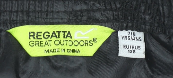 Regatta Boys Black Waterproof Rain Trousers 7 Years Outdoor Hiking