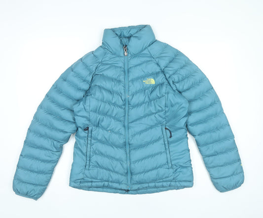 The North Face Womens Blue M Puffer Jacket Down Insulated Zip Coat
