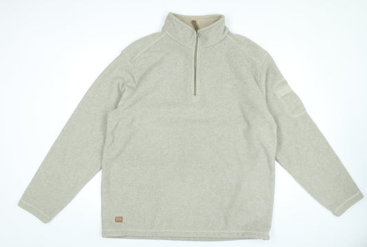 Regatta Mens Beige 2XL Pullover Sweatshirt 1/4 Zip Outdoor Hiking