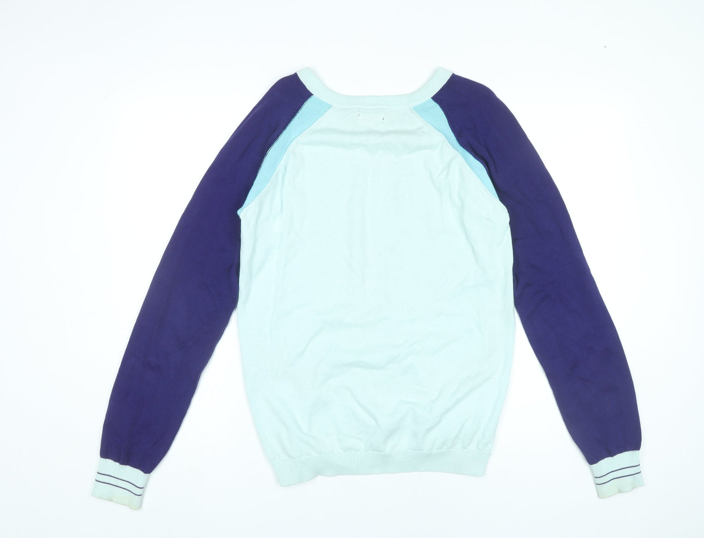 Jack & Jones Men’s Blue Purple Cotton V-Neck Pullover Jumper Size M