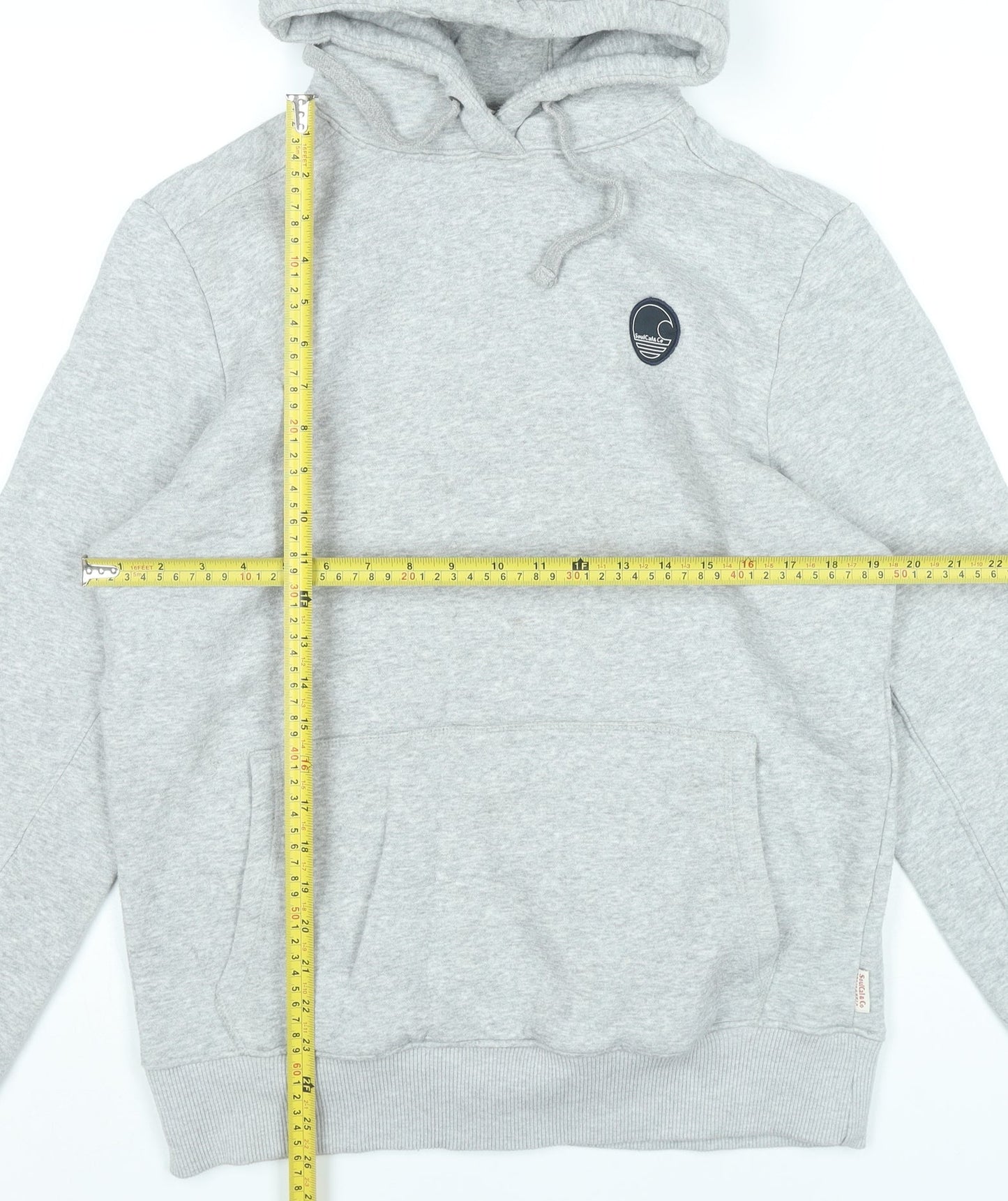 SoulCal & Co Men’s Grey Pullover Hoodie M Regular Fit Cotton Blend