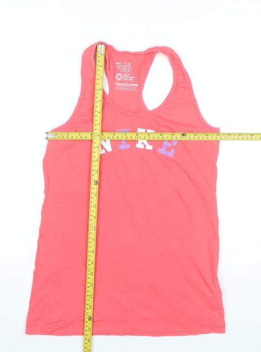 Nike Womens Pink Slim Fit Racerback Cotton Tank Top Size M