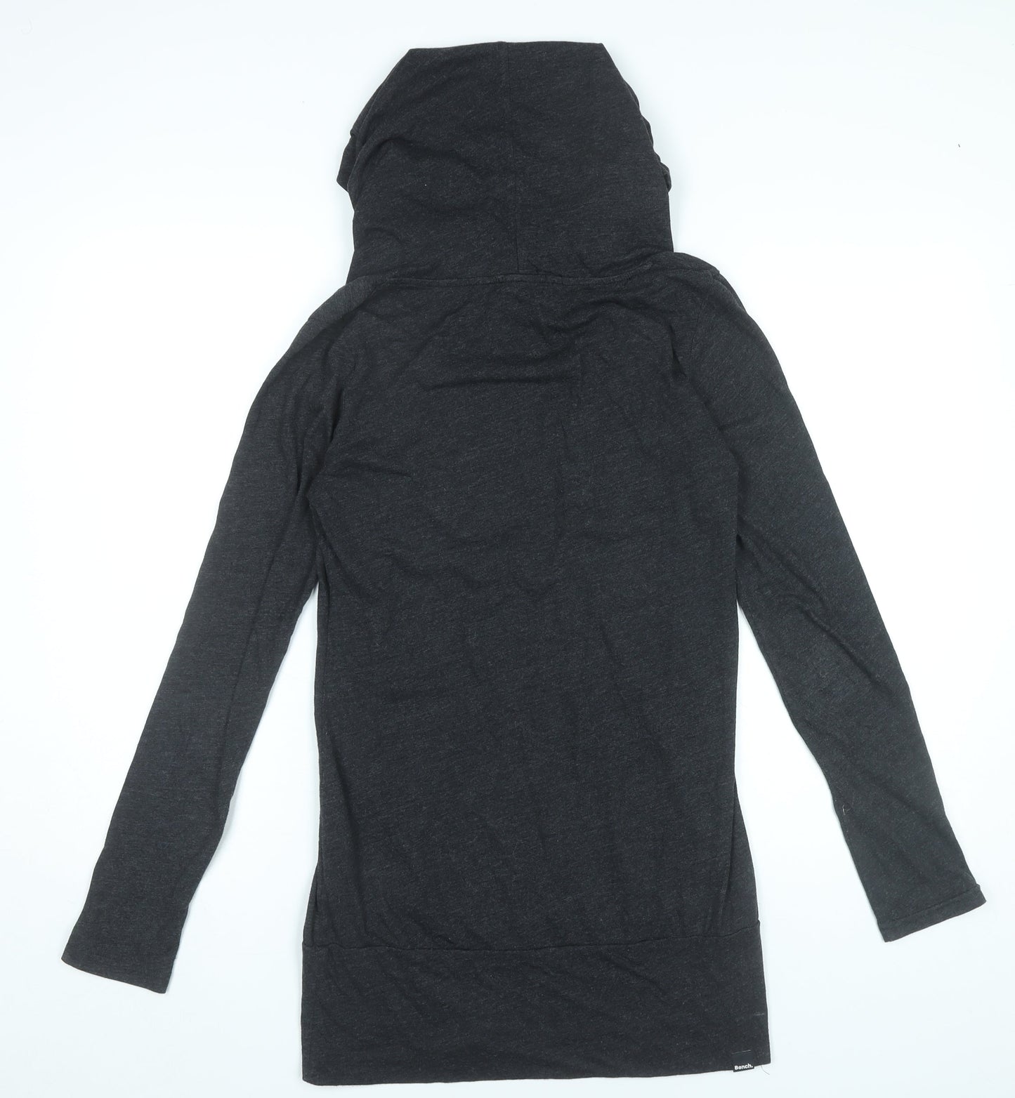Bench Womens Black Small Long Sleeve Hoodie T-Shirt Dress