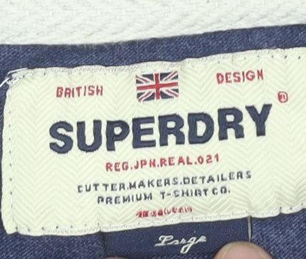Superdry Men’s Blue Long Sleeve Graphic Cotton T-Shirt Size L