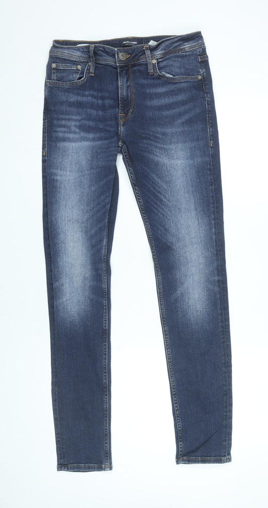 Jack & Jones Men's Blue Slim Fit Straight Leg Jeans 31x32