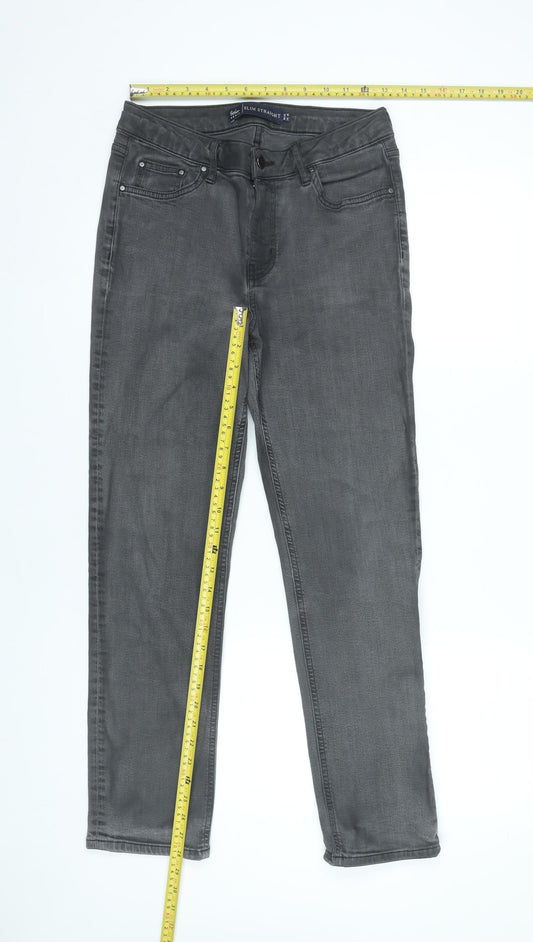 Boden Women Grey Slim Straight Jeans Size 12 Denim Stretch
