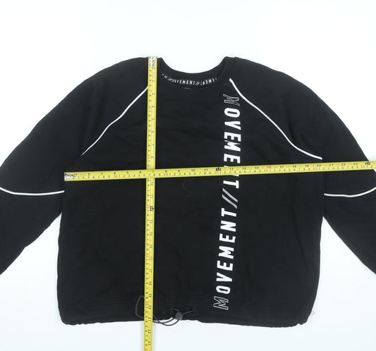 Next Women’s Black Pullover Sweatshirt Size 12 Logo Print