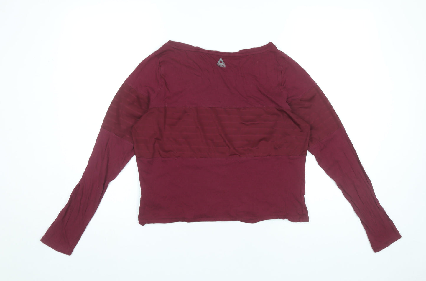 Reebok Womens Red XS Long Sleeve Pullover Activewear Top