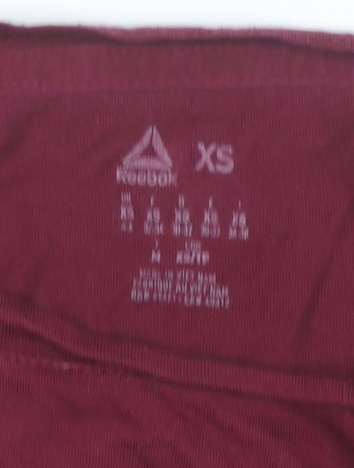 Reebok Womens Red XS Long Sleeve Pullover Activewear Top