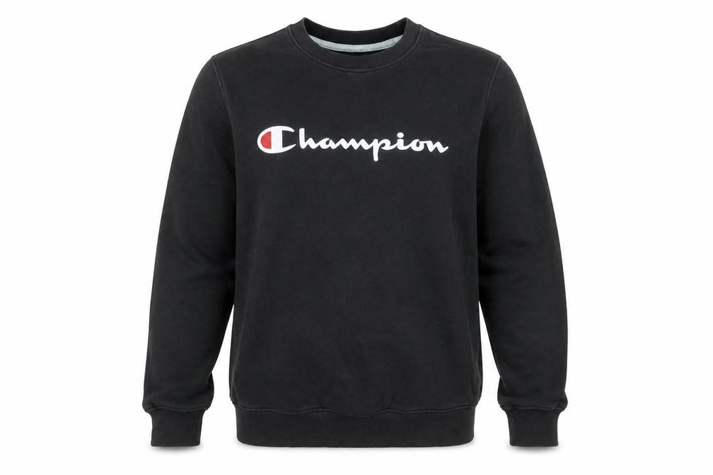 Mens UK S Regular Champion Black Pullover Sweatshirt