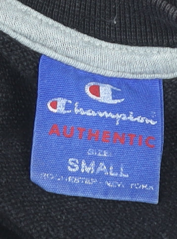 Champion Men's Black Small Pullover Sweatshirt Logo Print