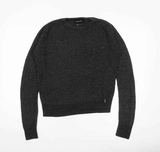 Firetrap Women Grey Chunky-Knit Pullover Jumper UK S