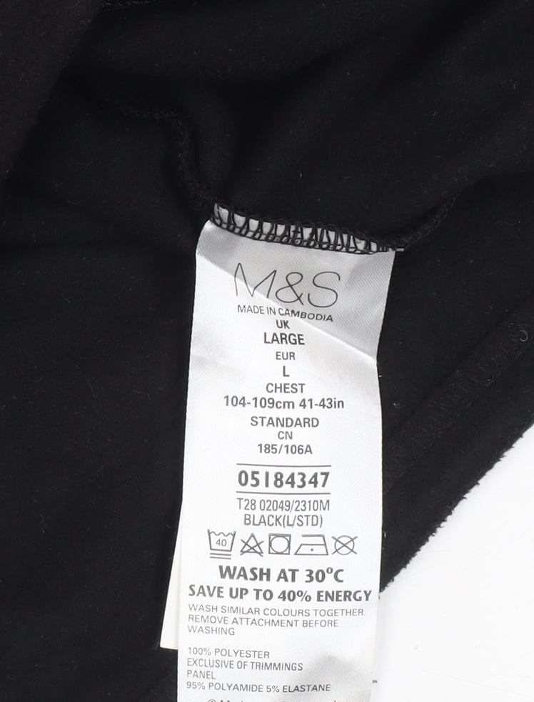 Marks and Spencer Mens Black L 41-43" Fleece Active Jacket Full Zip Outdoor