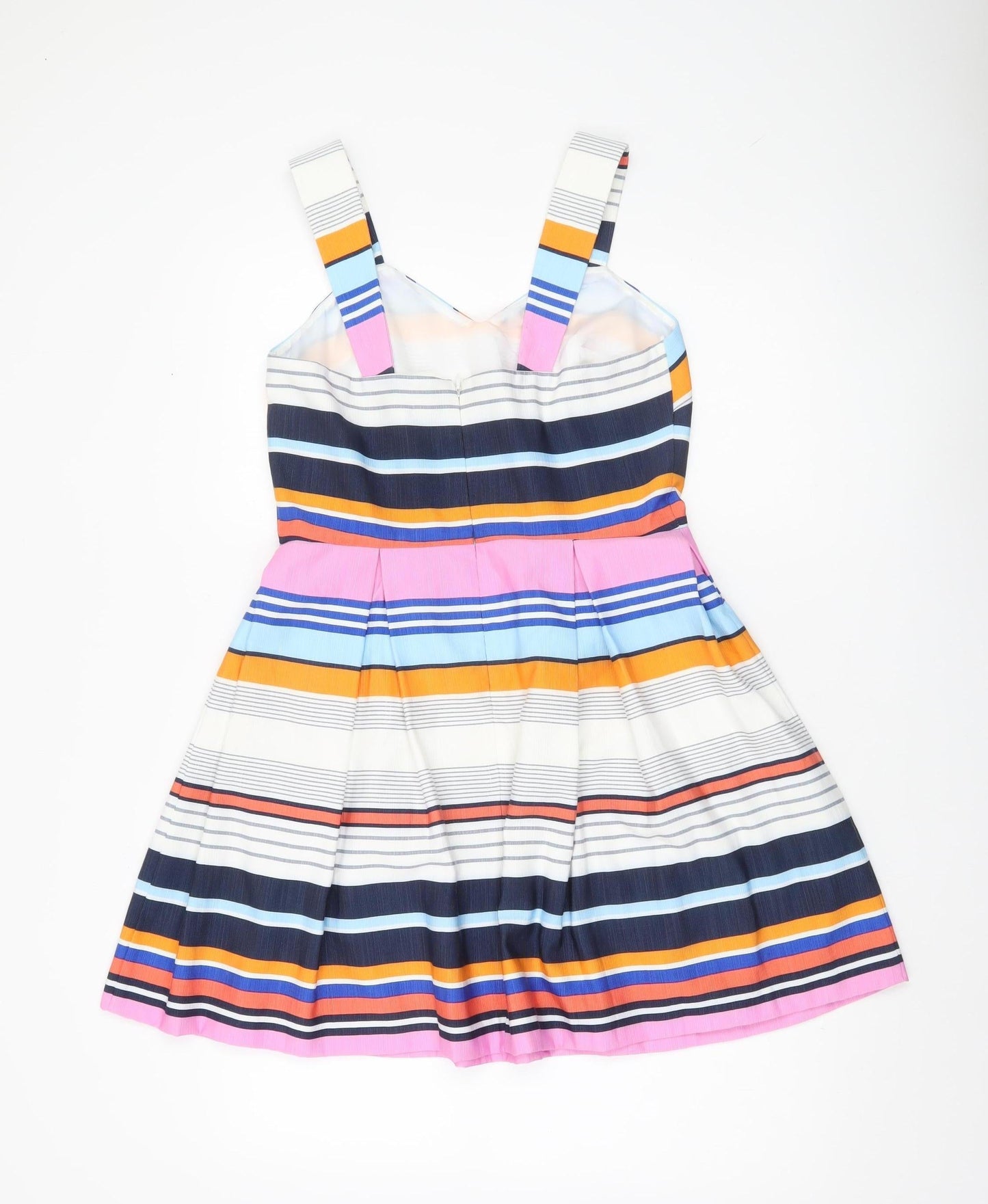 Jane Norman Women’s Multicoloured Stripe Fit & Flare Dress Size 12