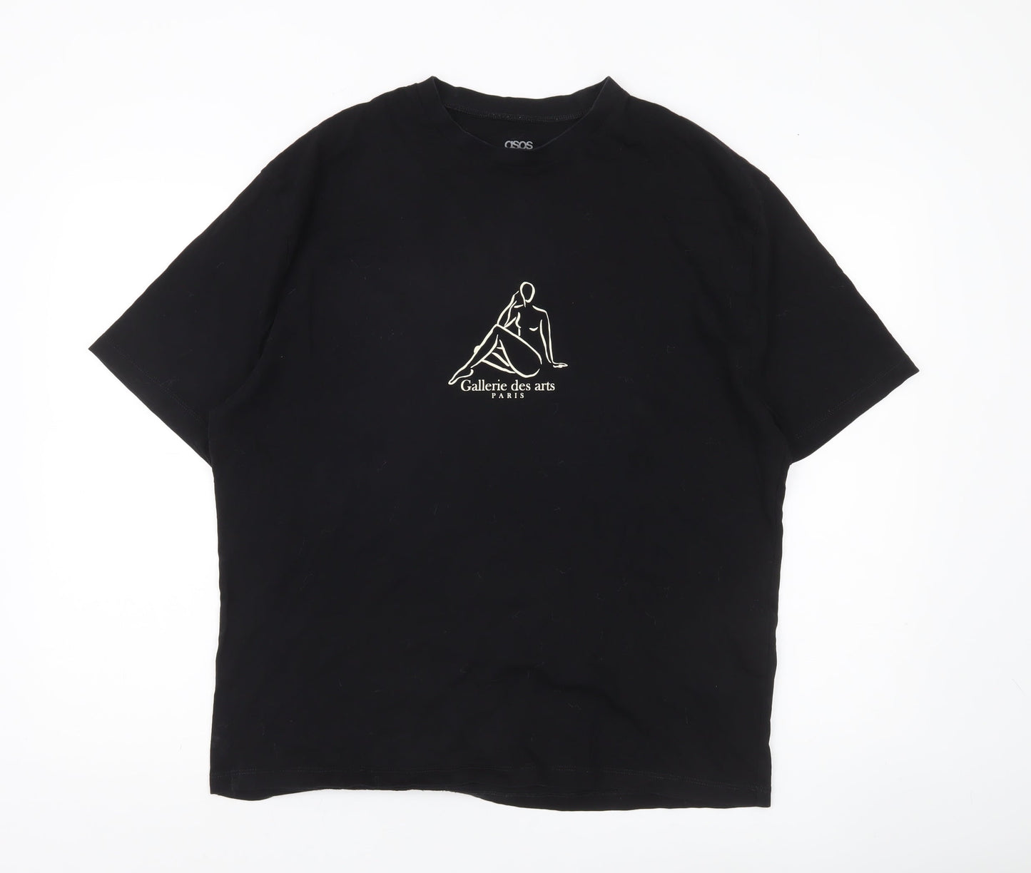 ASOS Men’s Black Art Print Crew Neck T-Shirt Size M