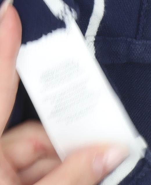 Ralph Lauren Teens Blue Striped Polo Shirt Size 10-12 Cotton