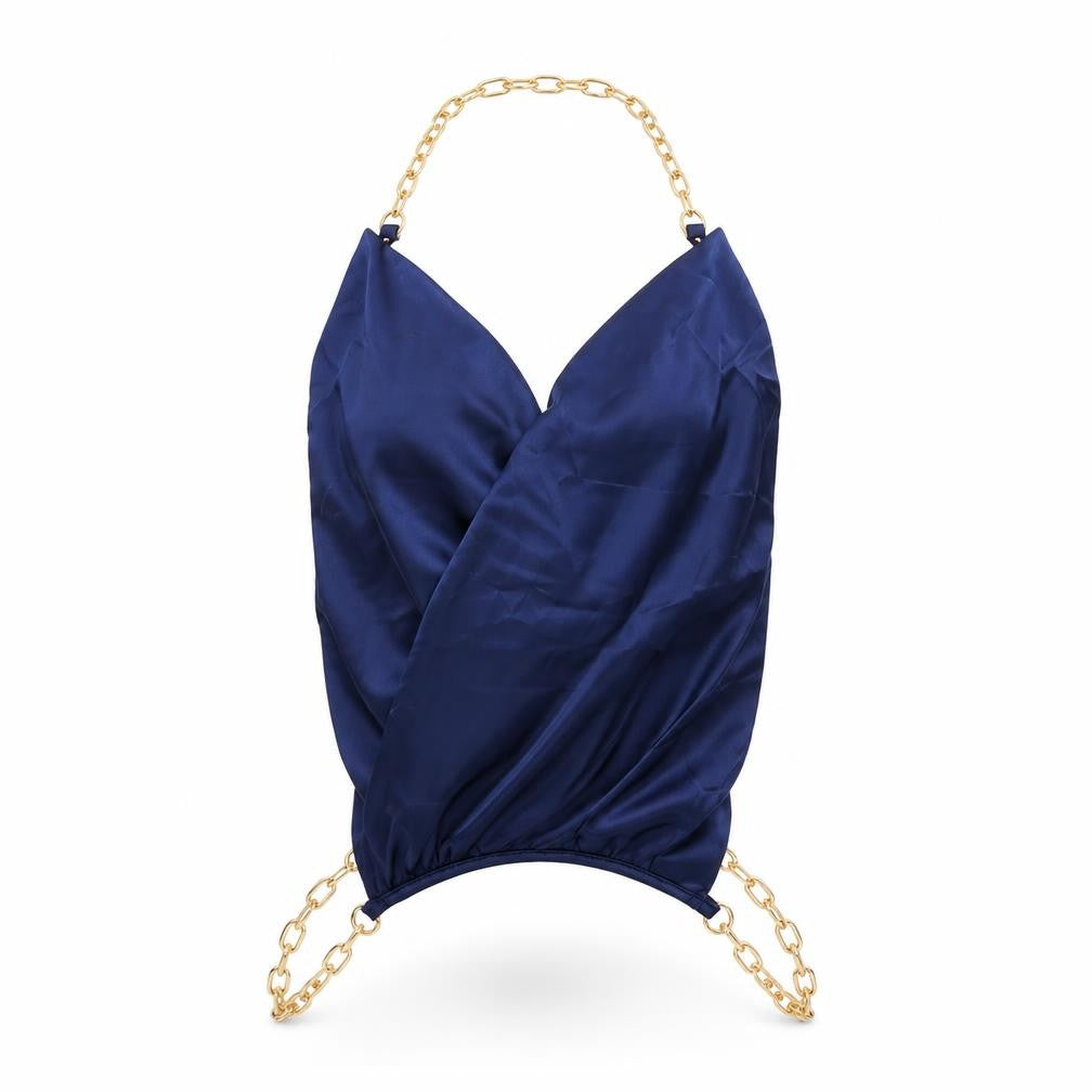 Cider Women’s Blue Satin Camisole Tank Top XS Partywear