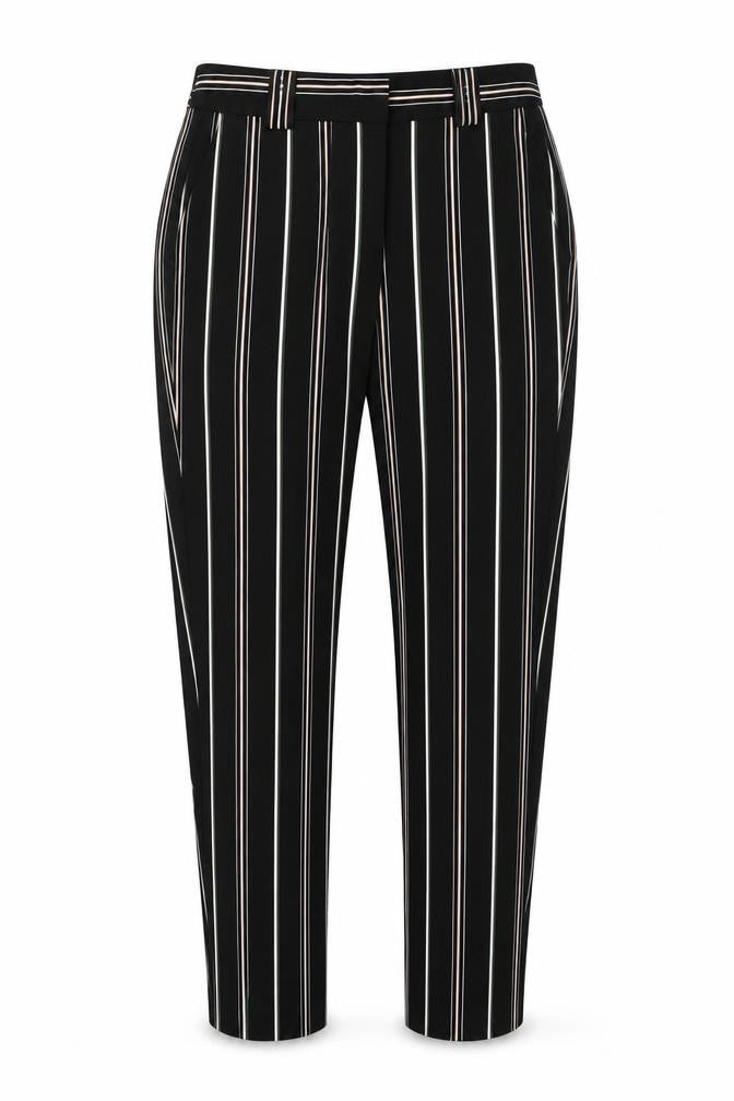 Dorothy Perkins Women’s Black Striped Slim Tapered Trousers Size 12