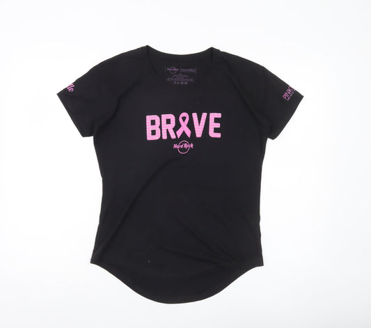 Hard Rock Womens Black PINKTOBER Brave T-Shirt Size S Short Sleeve
