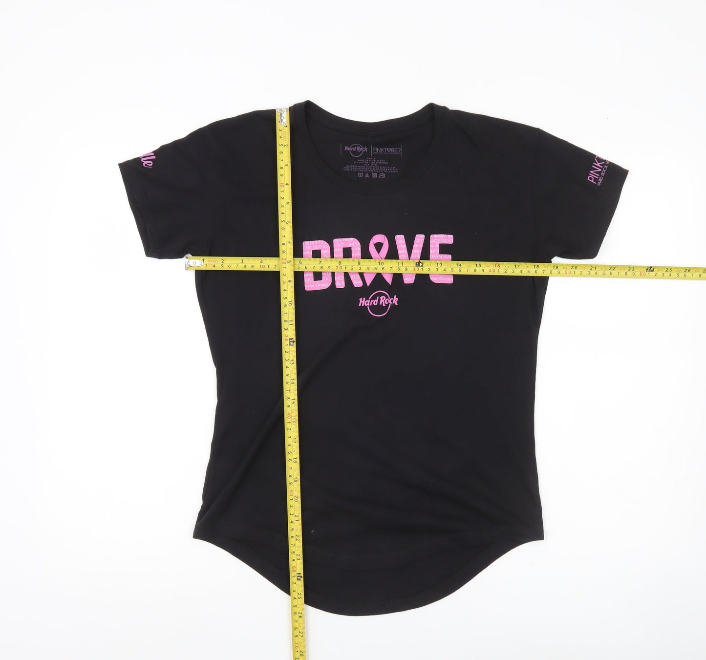 Hard Rock Womens Black PINKTOBER Brave T-Shirt Size S Short Sleeve