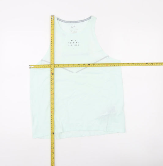 Nike Womens Green Running Division Tank Top Size M Dri-Fit Slim Fit