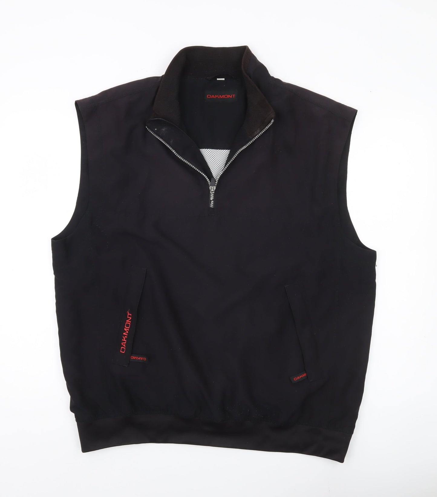 Oakmont Men’s Black Polyester Stand-Up Collar Waistcoat M