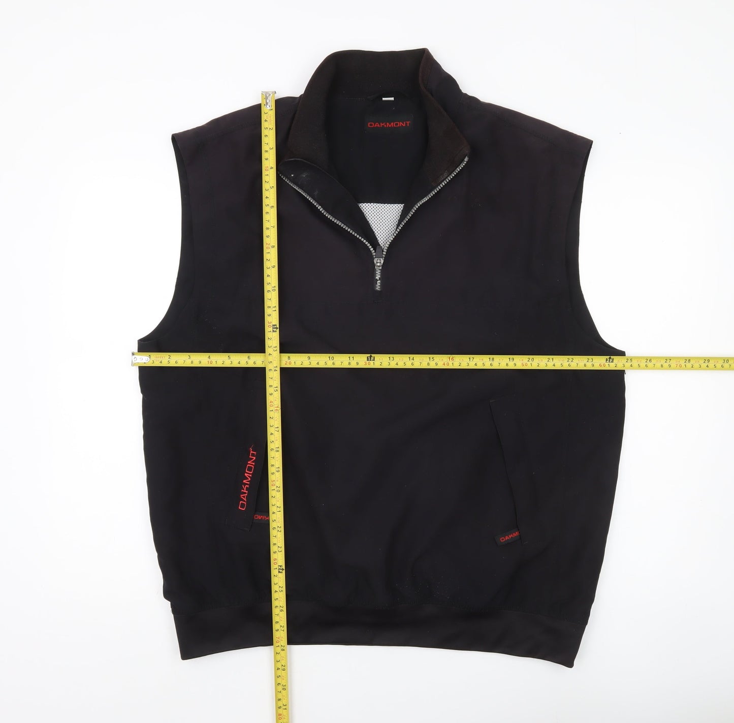 Oakmont Men’s Black Polyester Stand-Up Collar Waistcoat M